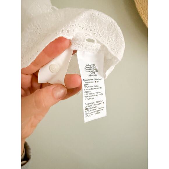 Madewell | NWT Embroidered Scalloped Tank in White | Sz XS - Picture 8 of 12